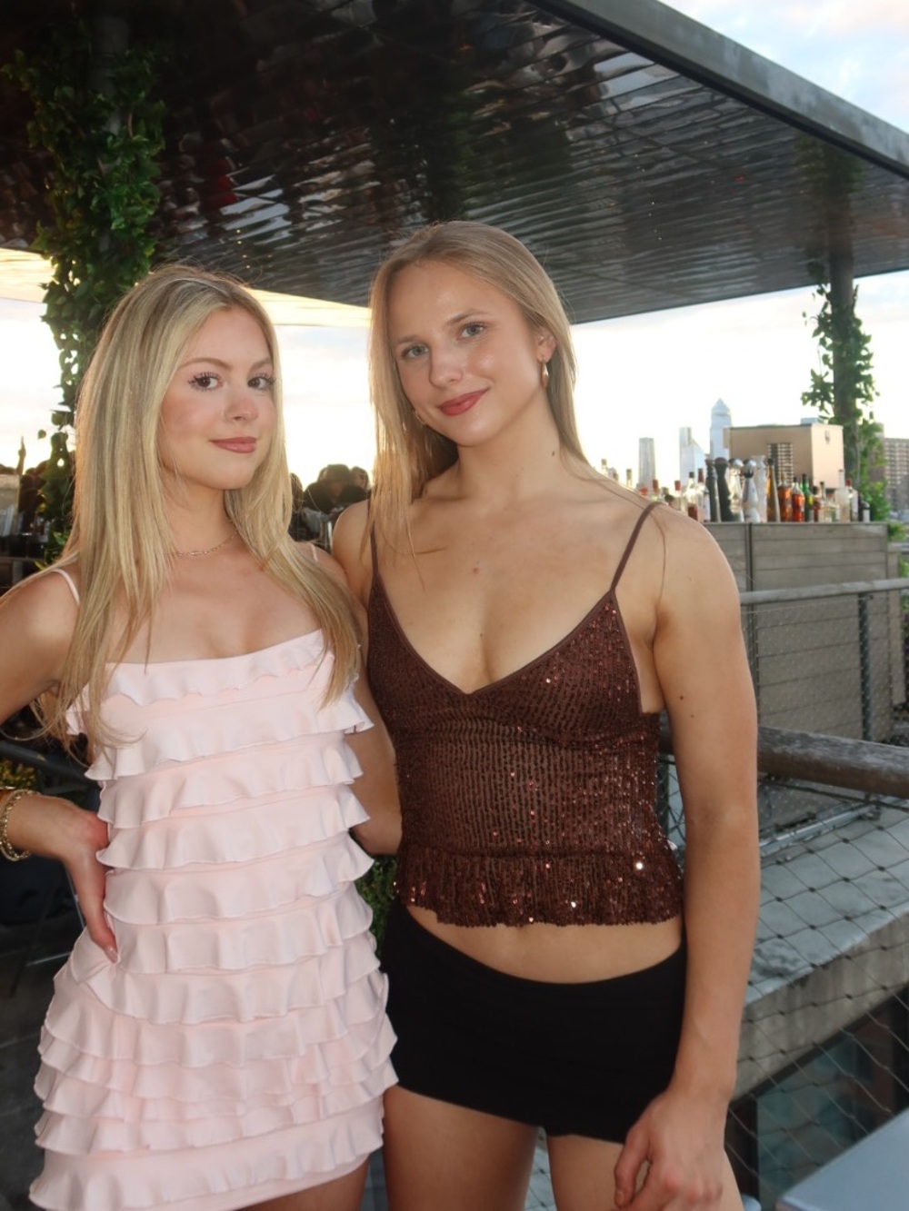Brown Sequin Crop Top